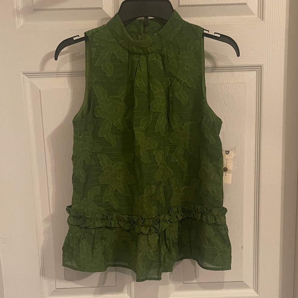 Anthropologie/Maeve Green Sleeveless Top